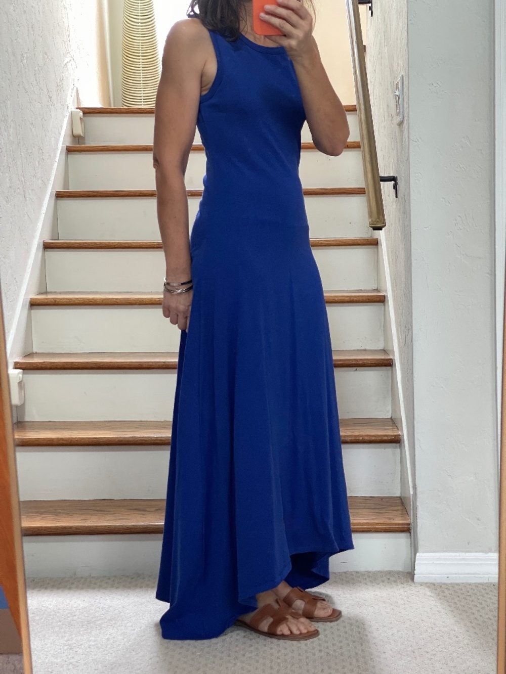 J Crew long royal blue summer cotton stretch dress women XXS